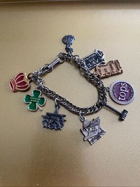 Vintage TOPS Weight Loss Silver Tone Charm Bracelet w/Colorful Enamel Charms